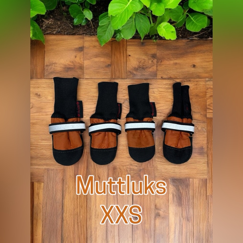 Muttluks - XXS Dog Boots - Black and Orange